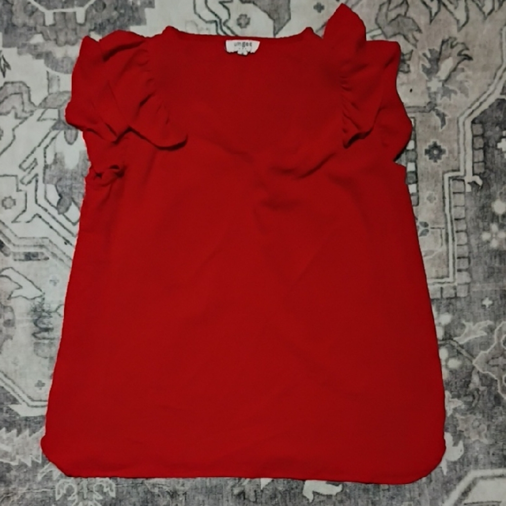 Red Ruffled Blouse